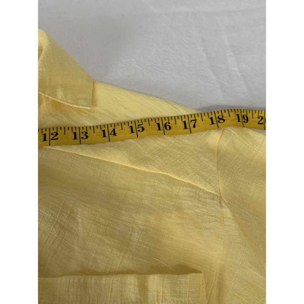 Lily Star Womens S Yellow Short Sleeve Sheer Cropped Blouse MA0681114LS - Picture 6 of 12
